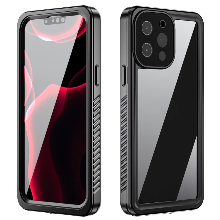 IP68 Waterproof IP6X Anti-dust Transparent Back TPU+PC+PET Hybrid Phone Case for iPhone 13 Pro Max 6.7 inch-Cellmalls