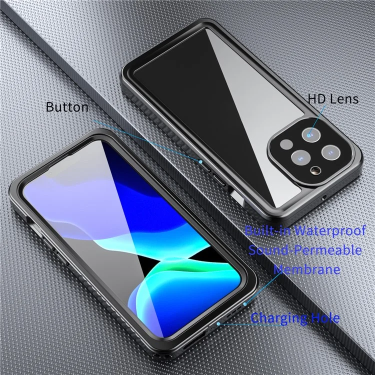 Fs Anti-Drop Series IP68 Light Slim Impact-Resistant Waterproof Clear Phone Case for iPhone 13 Pro 6.1 inch-Cellmalls