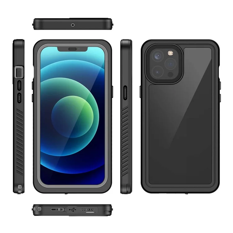 For iPhone 12 Pro FS Series IP68 Waterproof Dustproof Case Clear Full Body Shockproof Phone Cover-Cellmalls