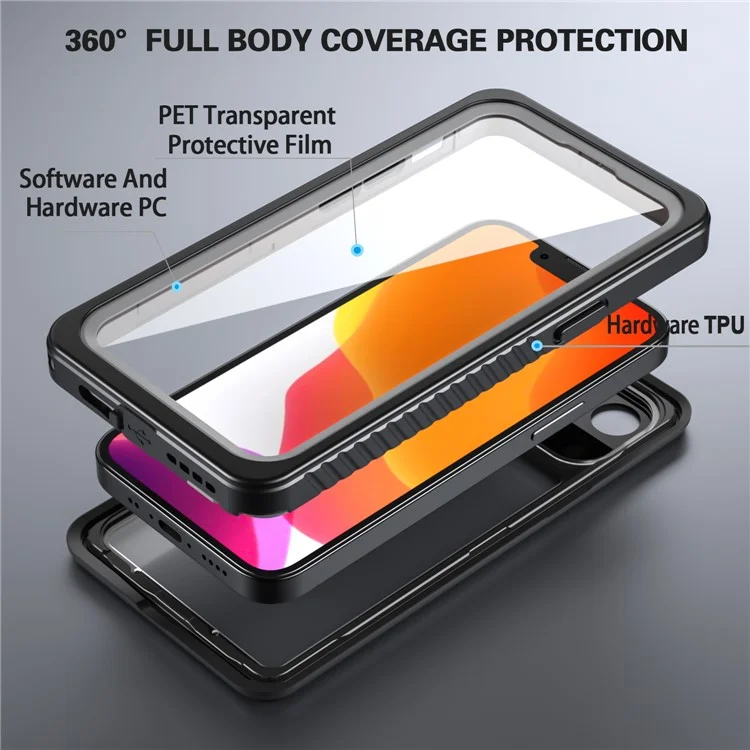 Fs Anti-Drop Series IP68 Lightweight Thin Waterproof Transparent Phone Case for iPhone 13 mini 5.4 inch-Cellmalls