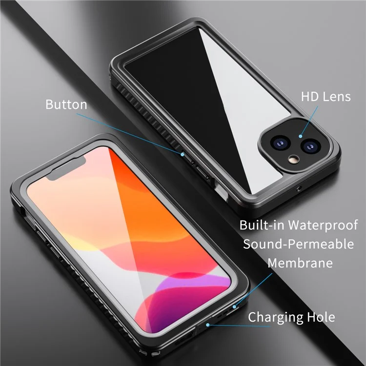 Fs Anti-Drop Series IP68 Lightweight Thin Waterproof Transparent Phone Case for iPhone 13 mini 5.4 inch-Cellmalls