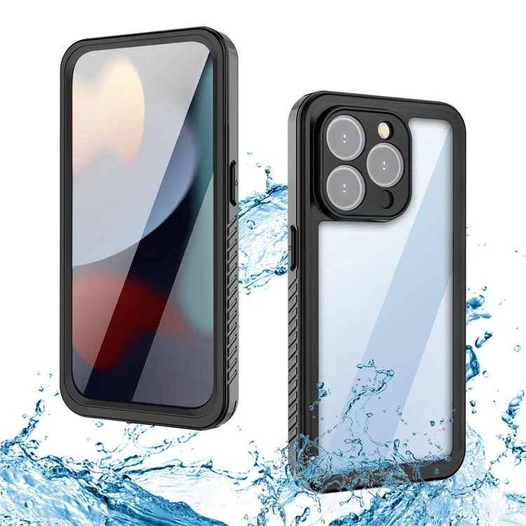 FS Series For iPhone 15 Pro IP68 Waterproof Drop-proof Phone Case Clear Back Diving Swimming Cover-Cellmalls