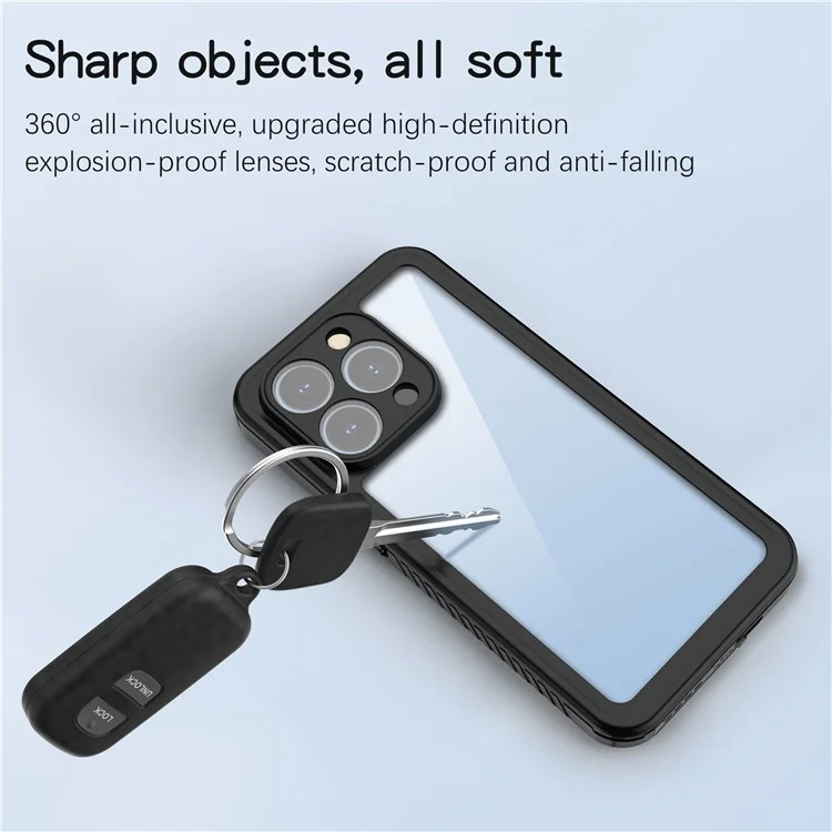 FS Series For iPhone 15 Pro IP68 Waterproof Drop-proof Phone Case Clear Back Diving Swimming Cover-Cellmalls