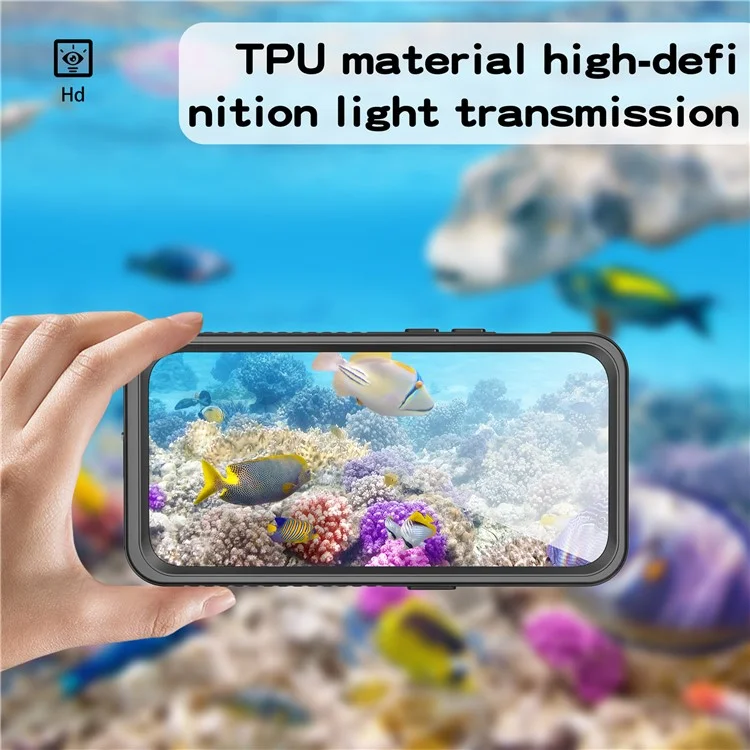 FS Series For iPhone 15 Pro IP68 Waterproof Drop-proof Phone Case Clear Back Diving Swimming Cover-Cellmalls