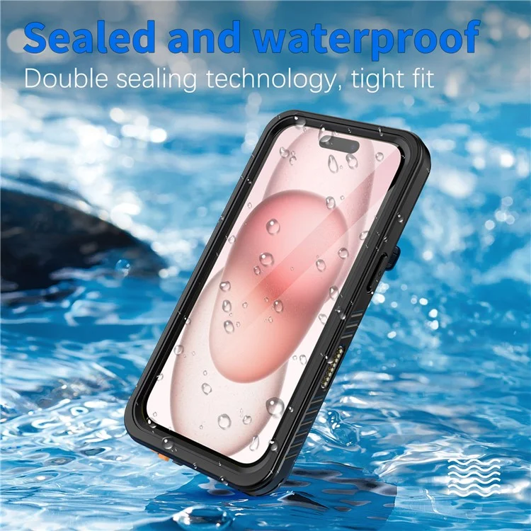 REDPEPPER FS Series For iPhone 16 Cell Phone Case IP68 Waterproof Clear Back Panel Phone Cover-Cellmalls