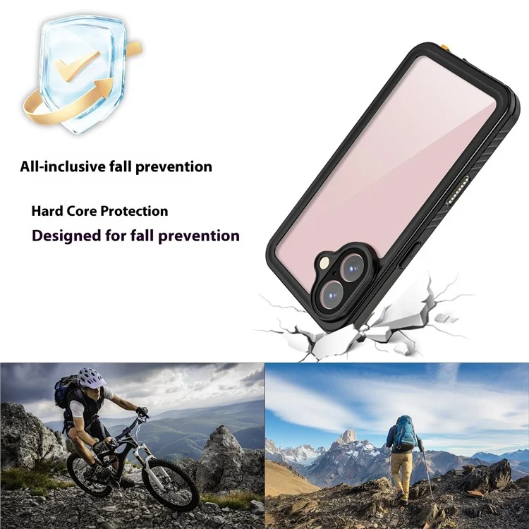 REDPEPPER FS Series For iPhone 16 Cell Phone Case IP68 Waterproof Clear Back Panel Phone Cover-Cellmalls