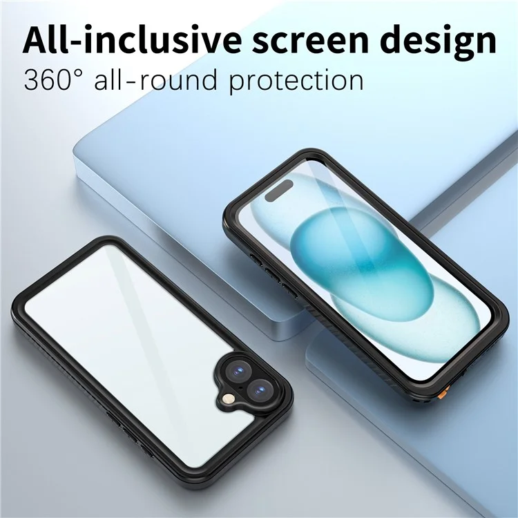 REDPEPPER FS Series For iPhone 16 Plus Phone Case IP68 Waterproof Clear Back Panel Phone Cover-Cellmalls