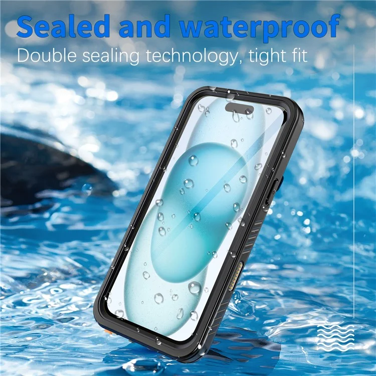 REDPEPPER FS Series For iPhone 16 Plus Phone Case IP68 Waterproof Clear Back Panel Phone Cover-Cellmalls