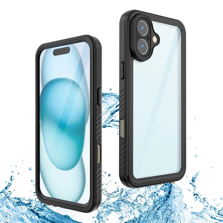 REDPEPPER FS Series For iPhone 16 Plus Phone Case IP68 Waterproof Clear Back Panel Phone Cover-Cellmalls