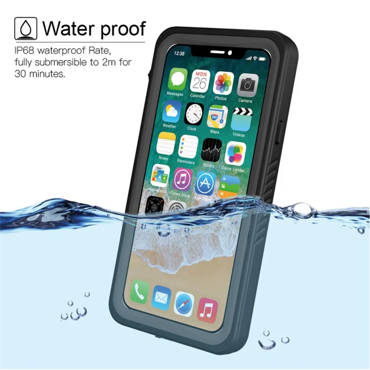 FS Series IP68 Waterproof Case for iPhone X / XS , Full Body Underwater Protective Clear Phone Cover-Cellmalls