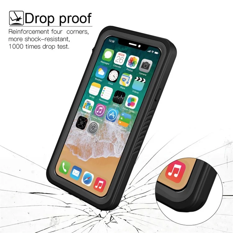 FS Series IP68 Waterproof Case for iPhone X / XS , Full Body Underwater Protective Clear Phone Cover-Cellmalls