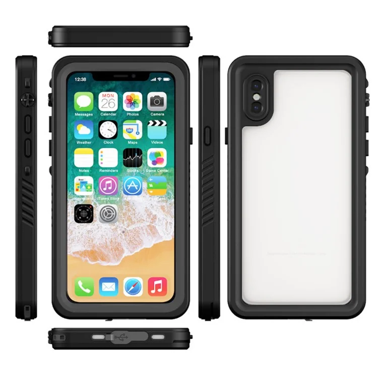 FS Series IP68 Waterproof Case for iPhone X / XS , Full Body Underwater Protective Clear Phone Cover-Cellmalls