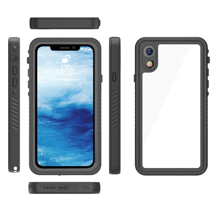 FS Series For iPhone XR Waterproof Phone Case Shockproof Underwater IP68 Clear Cover Case with Screen Protector-Cellmalls