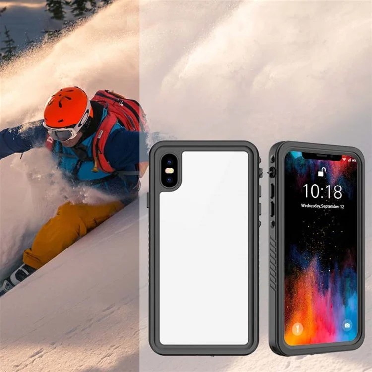 FS Series For iPhone XS Max Waterproof Diving Phone Case Underwater IP68 Full Body Dustproof Clear Cover-Cellmalls