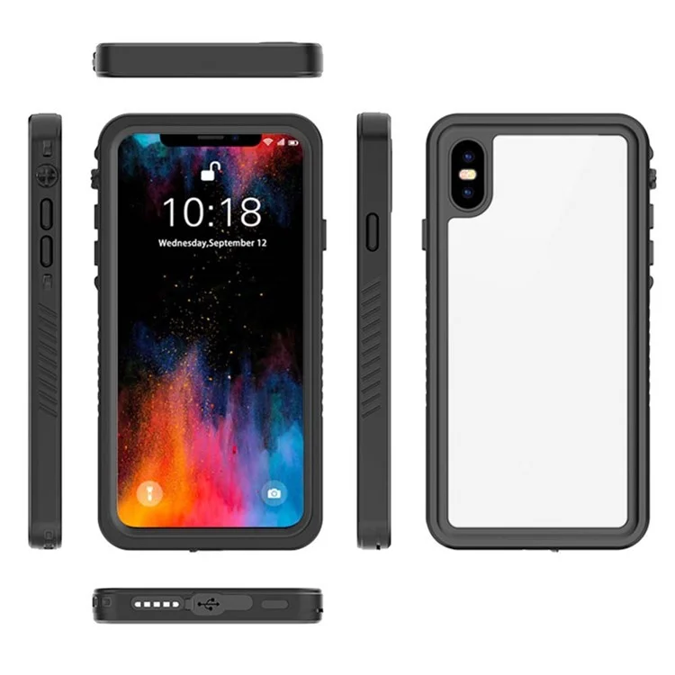 FS Series For iPhone XS Max Waterproof Diving Phone Case Underwater IP68 Full Body Dustproof Clear Cover-Cellmalls