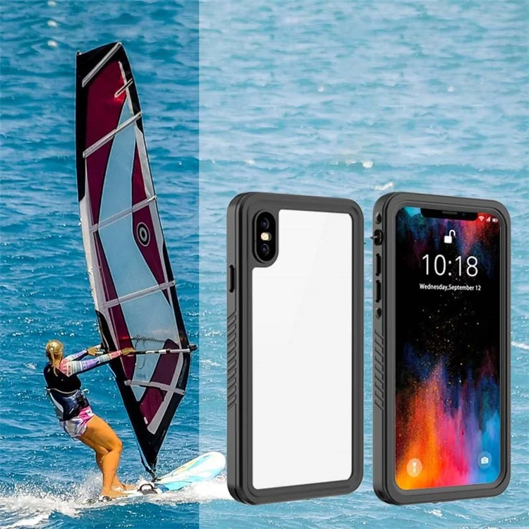 FS Series For iPhone XS Max Waterproof Diving Phone Case Underwater IP68 Full Body Dustproof Clear Cover-Cellmalls