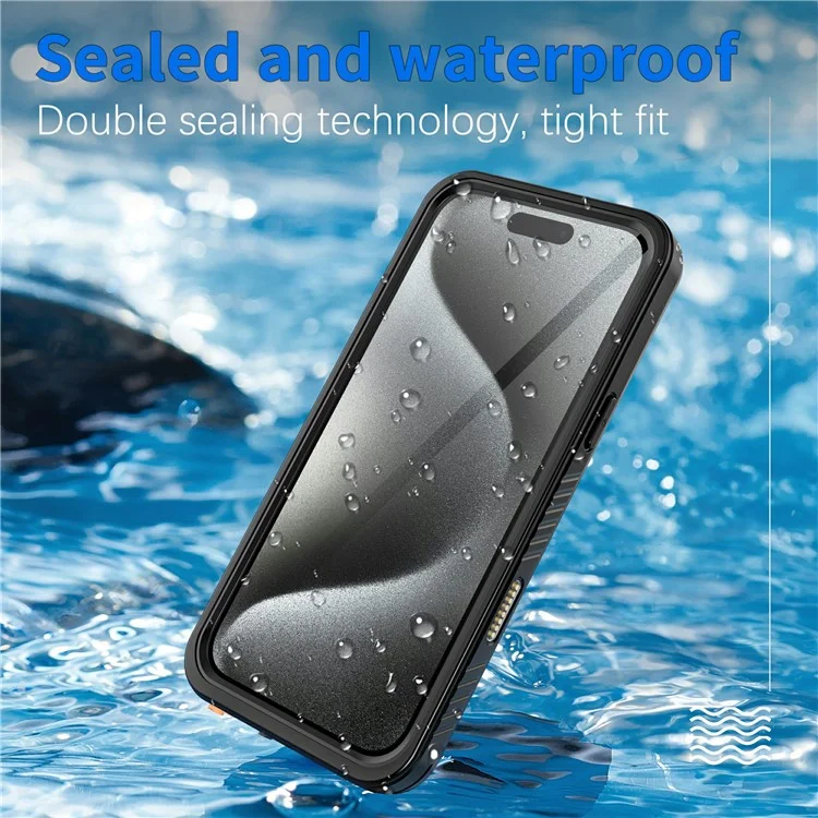 REDPEPPER FS Series For iPhone 16 Pro Phone Case IP68 Waterproof Clear Back Panel Phone Cover-Cellmalls