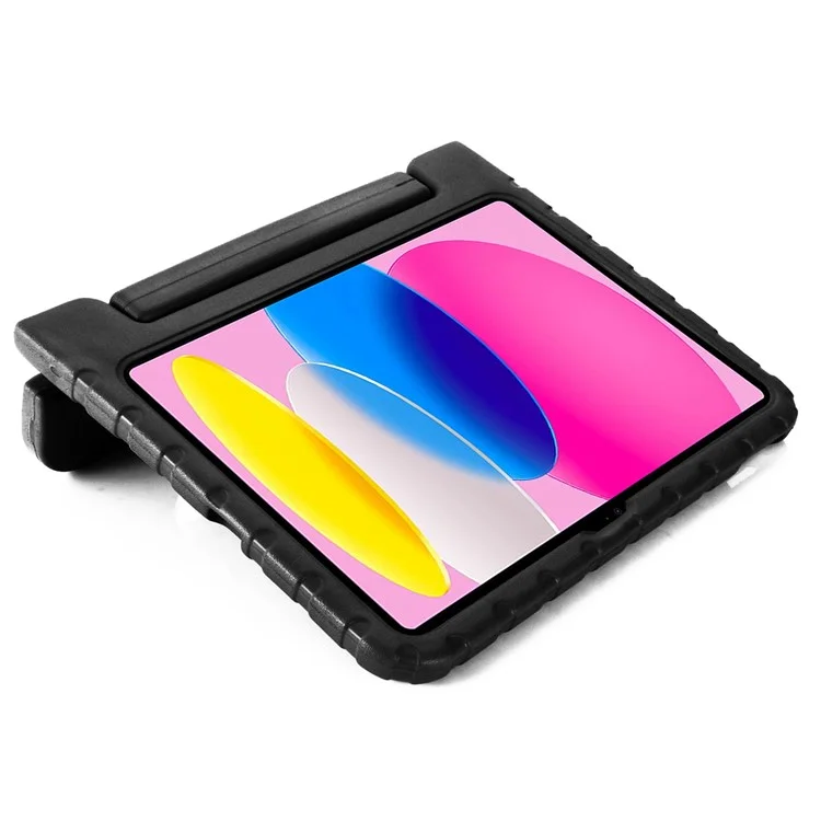 For iPad (2025) / 10.9 (2022) Protective EVA Case Anti-Fall Tablet Cover Shockproof Case with Kickstand Handle - Black-Cellmalls