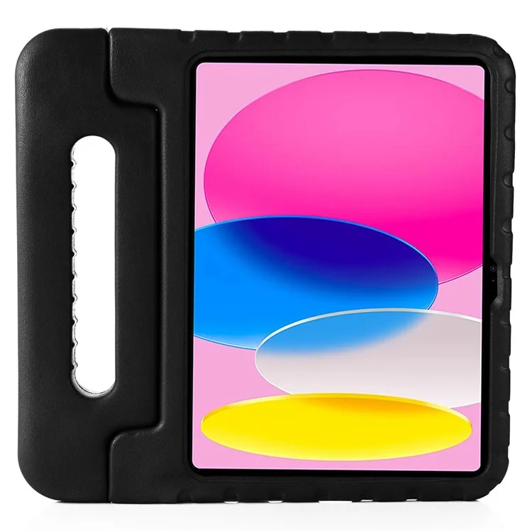 For iPad (2025) / 10.9 (2022) Protective EVA Case Anti-Fall Tablet Cover Shockproof Case with Kickstand Handle - Black-Cellmalls