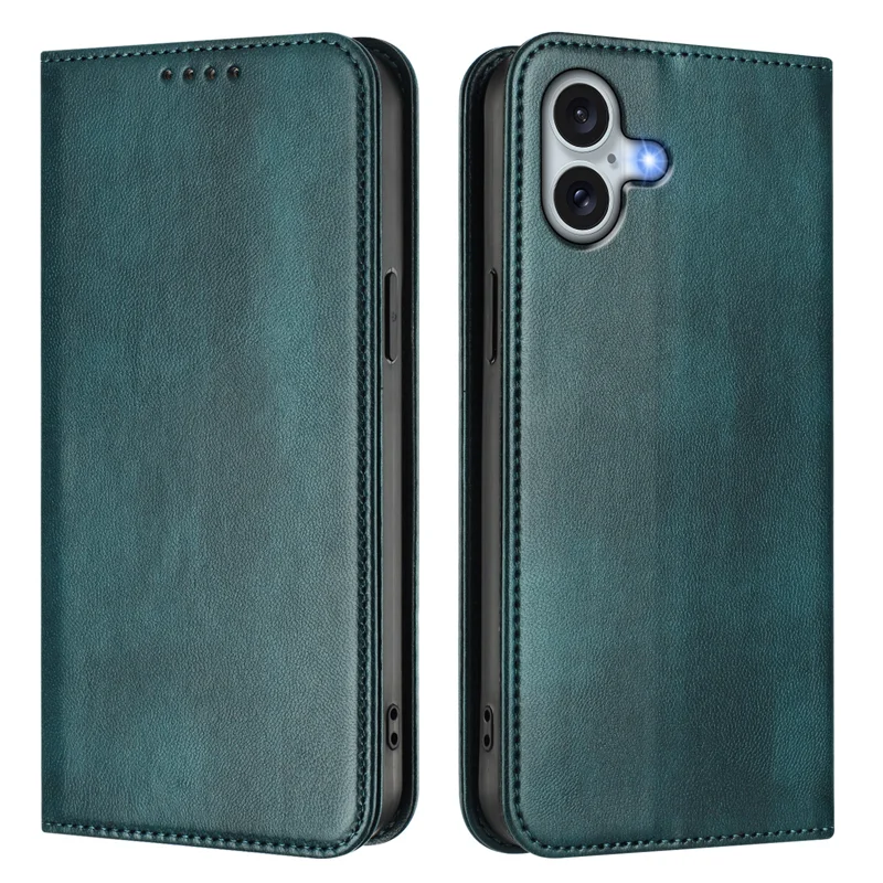 For iPhone 16 Plus Wallet Cases Retro Texture RFID Blocking Leather Phone Cover - Mint Green-Cellmalls