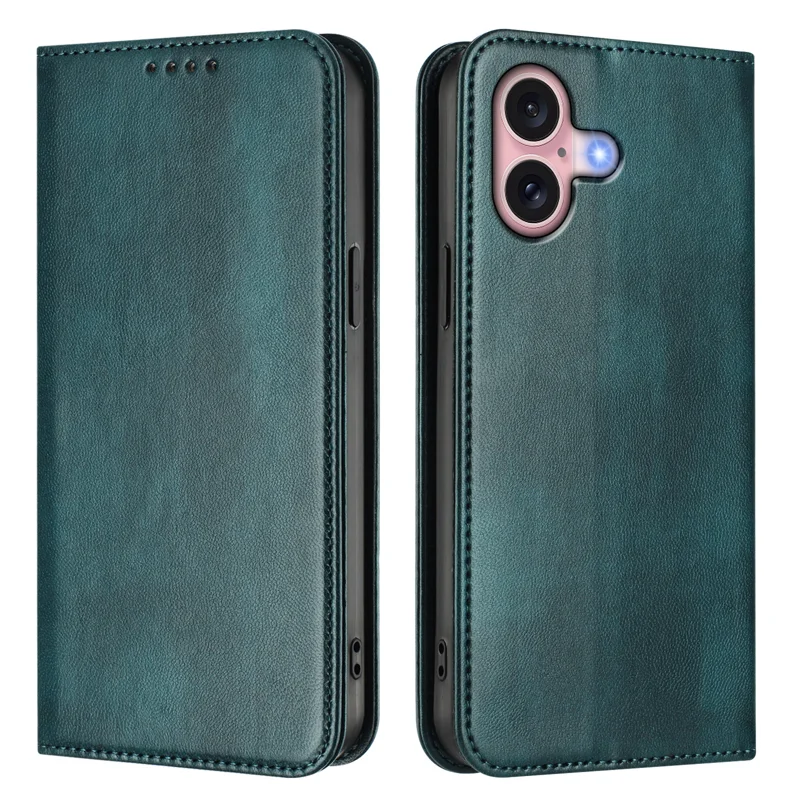 For iPhone 16 Wallet Cases Retro Texture RFID Blocking Leather Phone Cover - Mint Green-Cellmalls