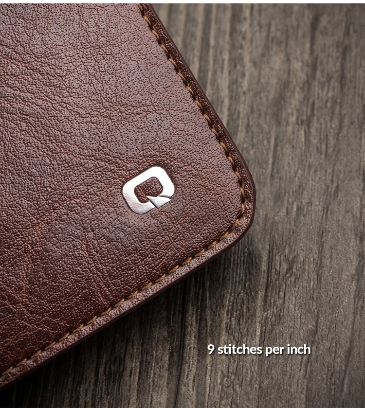 QIALINO Genuine Leather Phone Case for iPhone SE (2020)/SE (2022)/8/7 4.7 inch inch Crazy Horse Texture Wallet Phone Cover - Black-Cellmalls