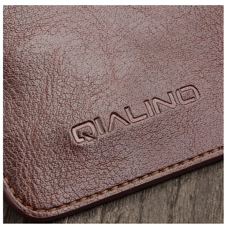 QIALINO For iPhone 8 Plus/7 Plus 5.5 inch Genuine Cowhide Leather Cover Wallet Protective Phone Case - Brown-Cellmalls
