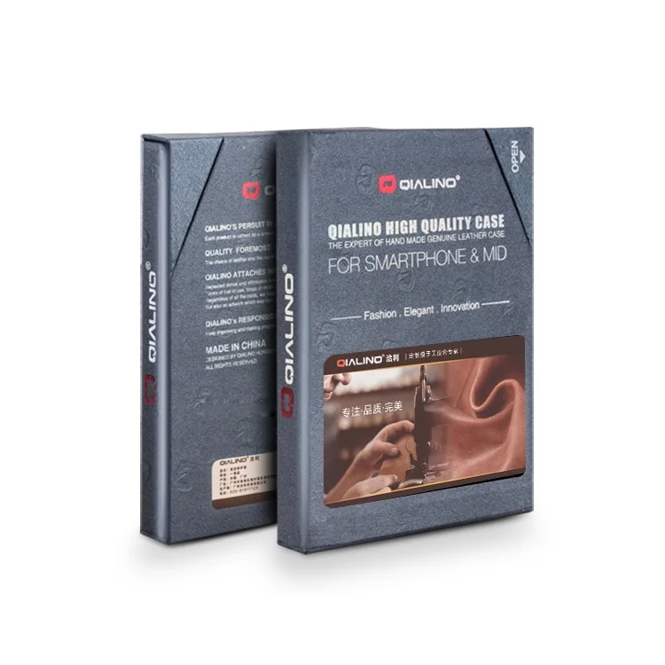 QIALINO Business Style Genuine Leather Wallet Mobile Phone Case for iPhone X / Xs 5.8 inch - Brown-Cellmalls