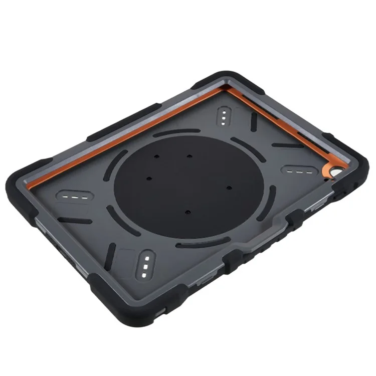 PEPKOO For iPad (2025) / 10.9 (2022) Tablet Case 360 Degree Rotation Kickstand Silicone+PC+ABS Tablet Cover - Black-Cellmalls