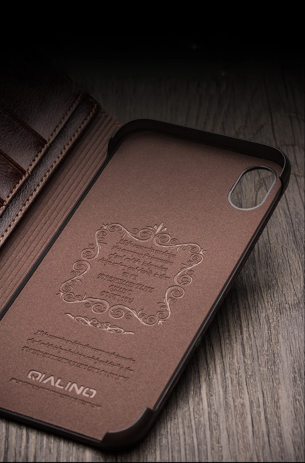 QIALINO Genuine Cowhide Leather Phone Case for iPhone XR 6.1 inch, Full Protection Folio Flip Wallet Mobile Cover - Black-Cellmalls