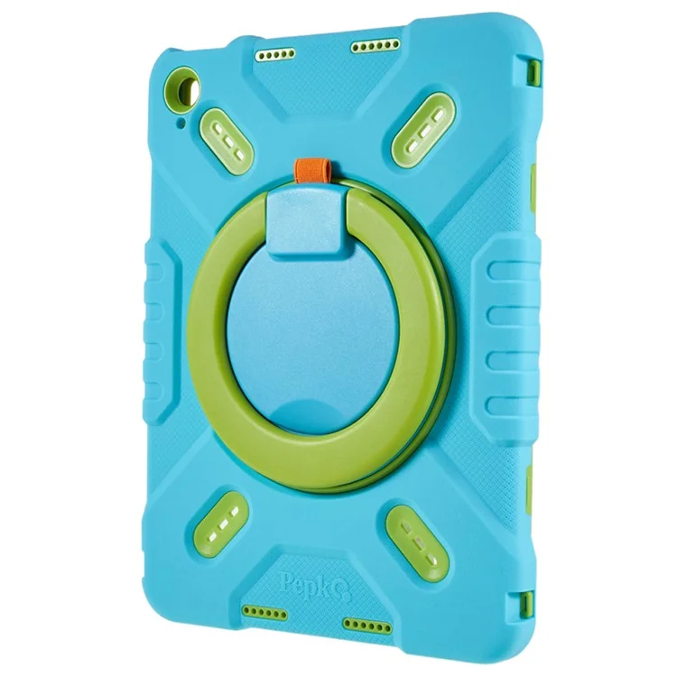 PEPKOO For iPad (2025) / 10.9 (2022) Tablet Case 360 Degree Rotation Kickstand Silicone+PC+ABS Tablet Cover - Blue-Cellmalls