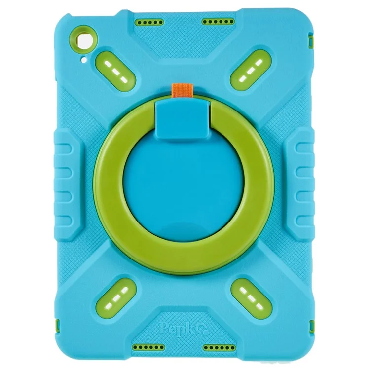 PEPKOO For iPad (2025) / 10.9 (2022) Tablet Case 360 Degree Rotation Kickstand Silicone+PC+ABS Tablet Cover - Blue-Cellmalls