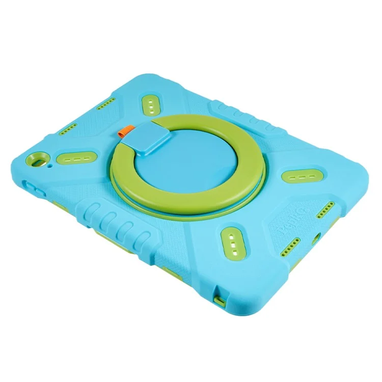 PEPKOO For iPad (2025) / 10.9 (2022) Tablet Case 360 Degree Rotation Kickstand Silicone+PC+ABS Tablet Cover - Blue-Cellmalls