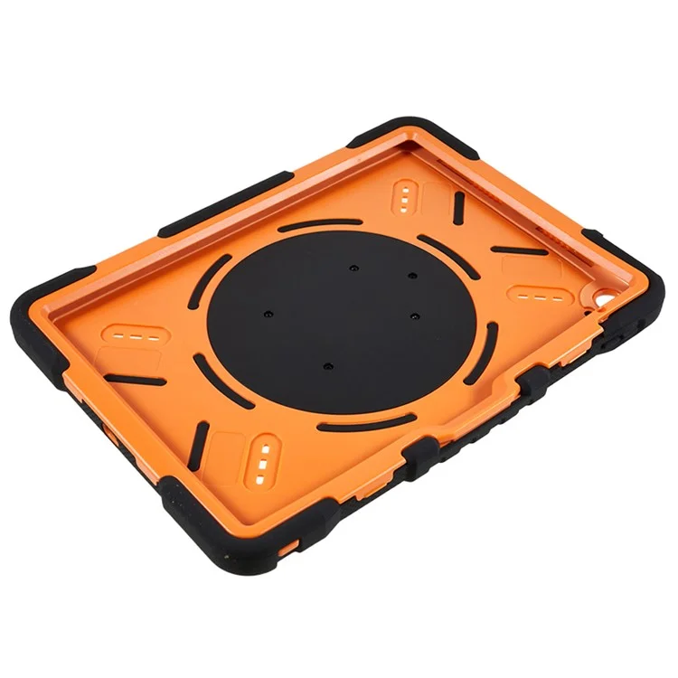 PEPKOO For iPad (2025) / 10.9 (2022) Tablet Case 360 Degree Rotation Kickstand Silicone+PC+ABS Tablet Cover - Orange-Cellmalls