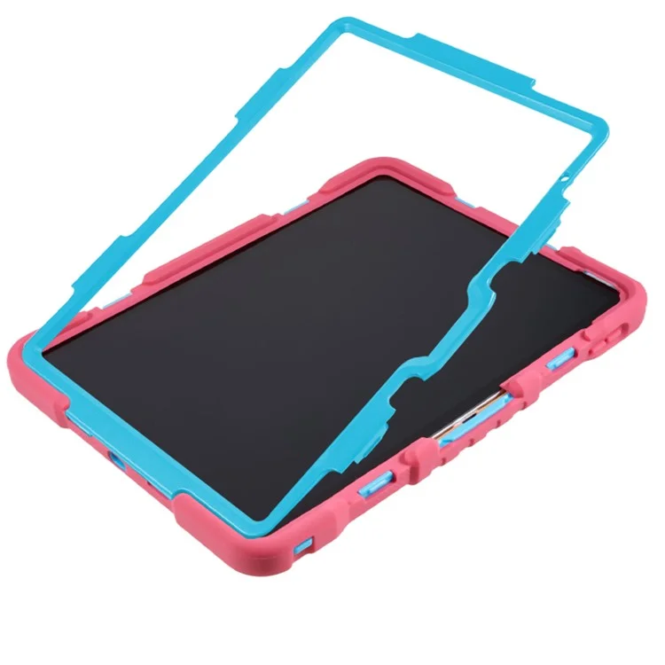 PEPKOO For iPad (2025) / 10.9 (2022) Tablet Case 360 Degree Rotation Kickstand Silicone+PC+ABS Tablet Cover - Rose-Cellmalls
