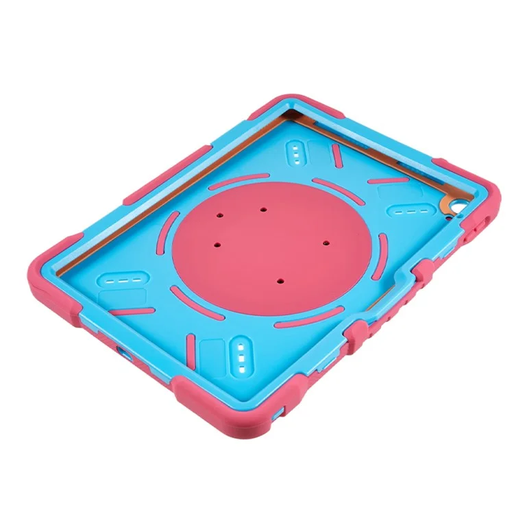 PEPKOO For iPad (2025) / 10.9 (2022) Tablet Case 360 Degree Rotation Kickstand Silicone+PC+ABS Tablet Cover - Rose-Cellmalls