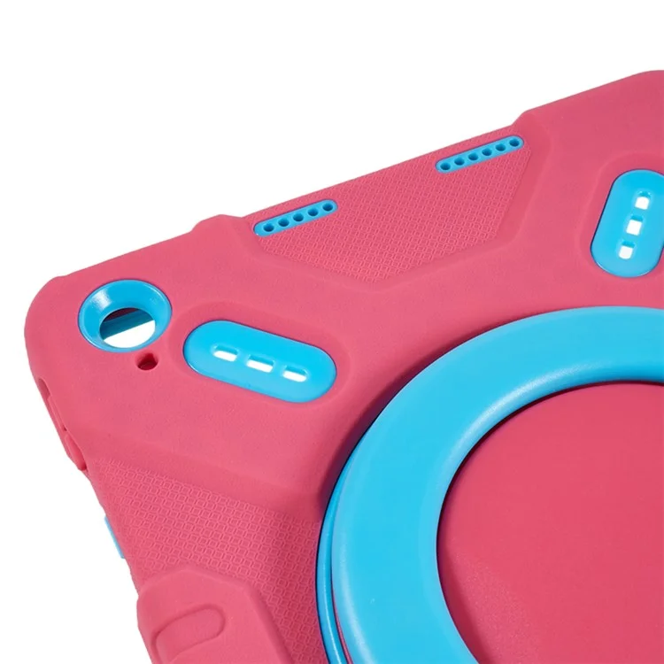 PEPKOO For iPad (2025) / 10.9 (2022) Tablet Case 360 Degree Rotation Kickstand Silicone+PC+ABS Tablet Cover - Rose-Cellmalls