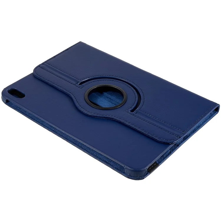 For iPad (2025) / 10.9 (2022) Protective Case Rotary Stand PU Leather Anti-Drop Tablet Cover with Elastic Band - Dark Blue-Cellmalls