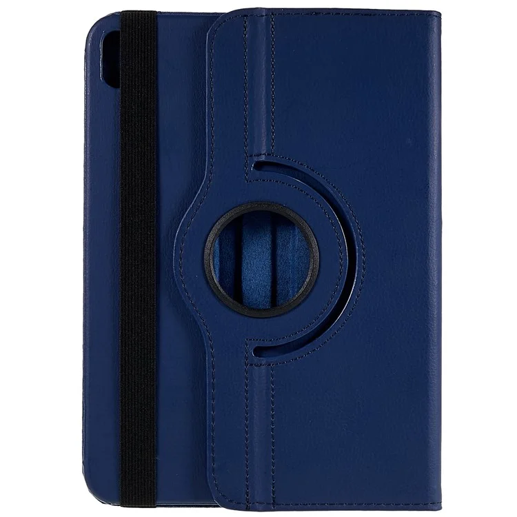 For iPad (2025) / 10.9 (2022) Protective Case Rotary Stand PU Leather Anti-Drop Tablet Cover with Elastic Band - Dark Blue-Cellmalls