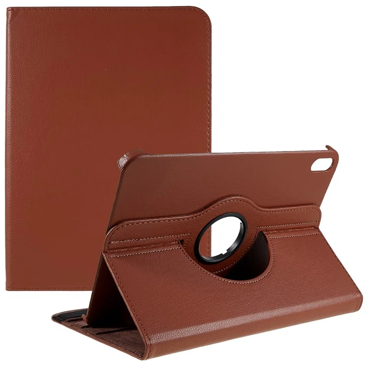 For iPad (2025) / 10.9 (2022) Protective Case Rotary Stand PU Leather Anti-Drop Tablet Cover with Elastic Band - Dark Blue-Cellmalls