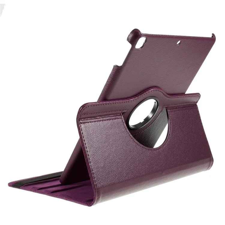 Leather Case for iPad 10.2 (2021) / (2020) / (2019) / Air 10.5 inch (2019) / Pro 10.5 inch (2017) Litchi Texture Rotating Stand Cover - Purple-Cellmalls