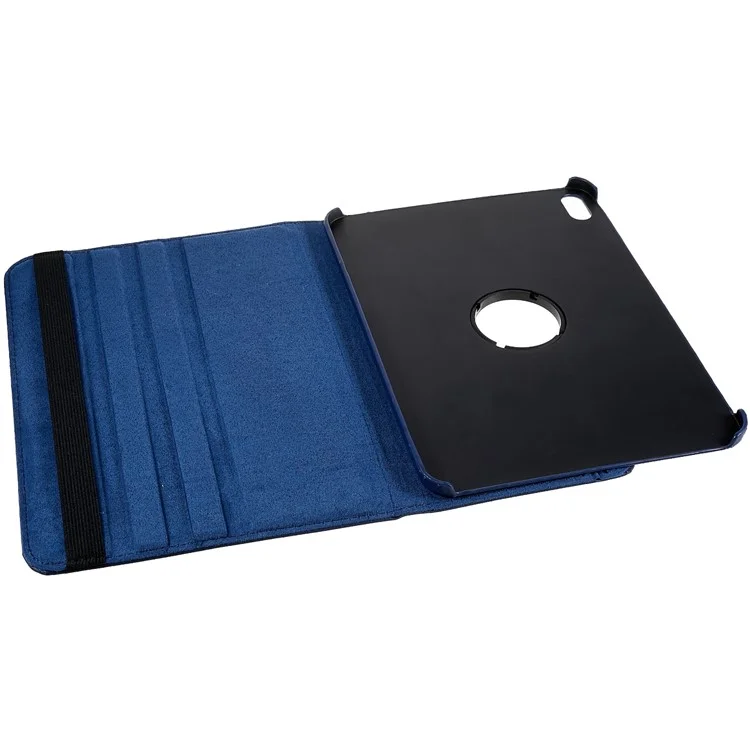 For iPad (2025) / 10.9 (2022) Protective Case Rotary Stand PU Leather Anti-Drop Tablet Cover with Elastic Band - Dark Blue-Cellmalls