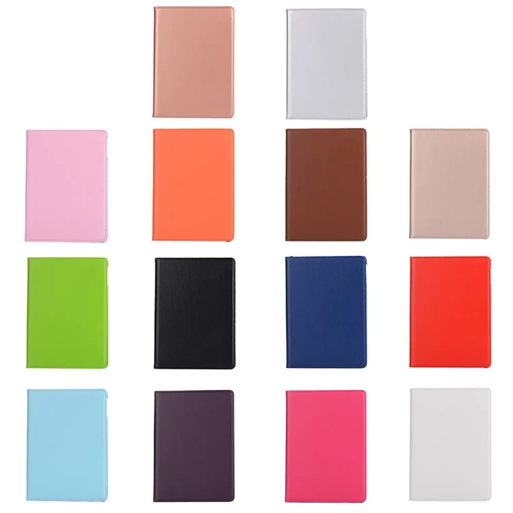 For iPad 9.7 (2018) / (2017) Litchi Texture 360 Degree Rotary Stand Smart Leather Tablet Case - Black-Cellmalls