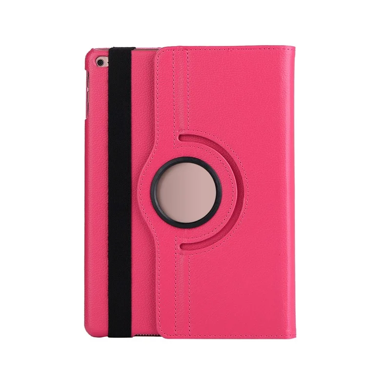 For iPad 9.7 (2018) / (2017) Litchi Texture 360 Degree Rotary Stand Smart Leather Tablet Case - Black-Cellmalls