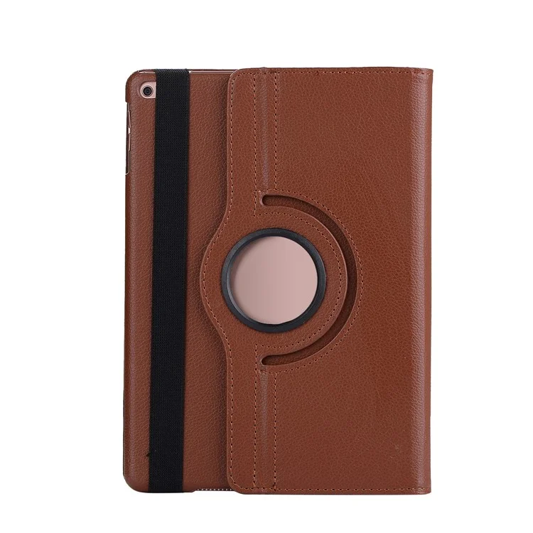 For iPad 9.7 (2018) / (2017) Litchi Texture 360 Degree Rotary Stand Smart Leather Tablet Case - Black-Cellmalls