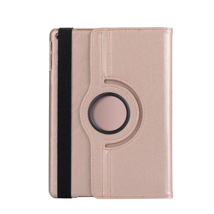 For iPad 9.7 (2018) / (2017) Litchi Texture 360 Degree Rotary Stand Smart Leather Tablet Case - Black-Cellmalls