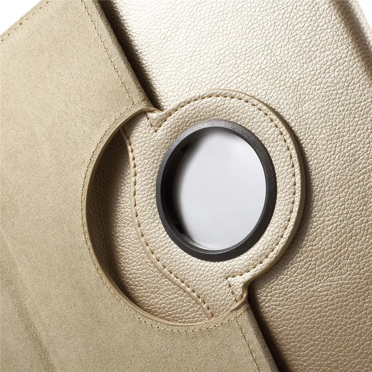 360 Degree Rotating Litchi Tablet Leather Smart Shell for iPad Air - Gold-Cellmalls