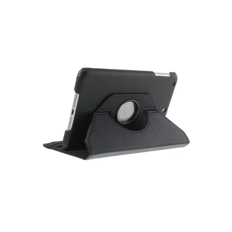 360 Rotary Stand for iPad mini / iPad mini 2 Smart Lychee Leather Case - Black-Cellmalls