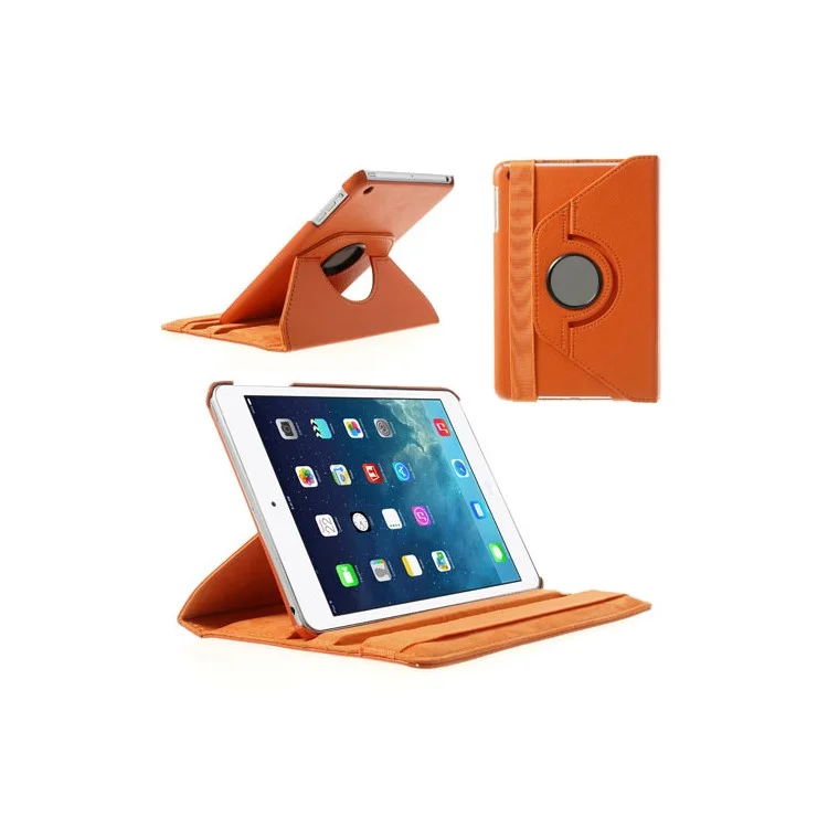 360 Rotary Stand for iPad mini / iPad mini 2 Smart Lychee Leather Case - Black-Cellmalls