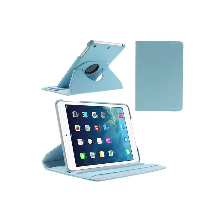 360 Rotary Stand for iPad mini / iPad mini 2 Smart Lychee Leather Case - Black-Cellmalls